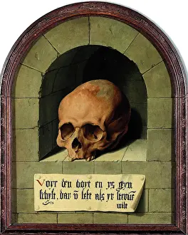 Script Prints: Skull in a Niche, 1550. Creator: Bartholomaeus Bruyn the Elder