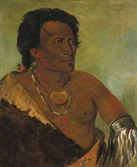 Plains Indian Gallery: Sky-se-ró-ka, Second Chief of the Tribe, 1834. Creator: George Catlin