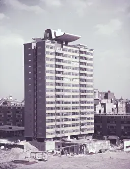 Construction Site Prints: Skyscraper flats, City of London, c1955