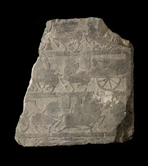 Chamber Collection: Slab in low relief from mortuary chamber... Eastern Han dynasty, 25-220