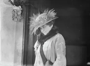 Portrait Photographs Prints: Slater, Mrs. standing by the door of a house in Long Beach