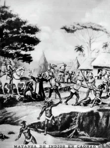 Running Prints: The Slaughter of Natives in Caonao, (16th century), 1920s