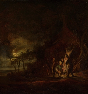Moonlit Prints: Slaughtered Pig in a Moonlit Landscape