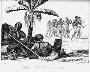 A slave convoy, Africa, 19th century