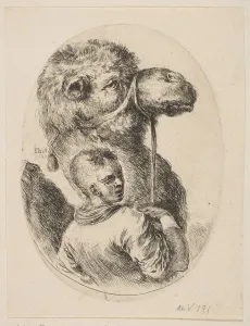 Bridle Prints: A slave holds a camel by the bridle, from Several heads in the Persian style