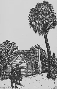 Jean Blackwell Hutson Division Prints: From slave hut to home, 1926. Creator: Julius John Lankes