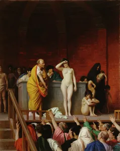 Slave Trade Prints: Slave Market in Rome, 1884. Creator: Jean-Leon Gerome