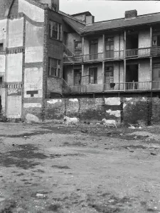 Nitrate Negatives Prints: Slave quarters, New Orleans, between 1920 and 1926. Creator: Arnold Genthe