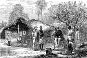 Slave Trade Prints: The Slave Trade on the East Coast of Africa: depot of stores for