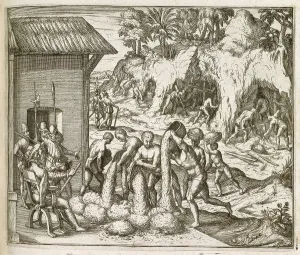 Enslaved Person Prints: Slaves from Guinea digging for gold and silver in mines