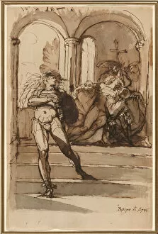 Johann Heinrich Fussli Gallery: The Slaying of Red Comyn by Robert the Bruce, 1810-16. Creator: Henry Fuseli