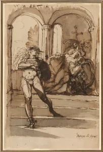 Fuseli Henri Collection: The Slaying of Red Comyn by Robert the Bruce, 1810-16. Creator: Henry Fuseli
