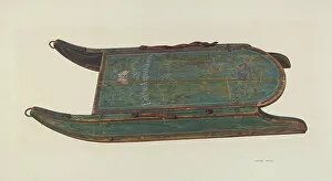 White Wayne Prints: Sled, c. 1940. Creator: Wayne White