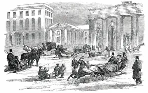 Berlin Germany Prints: Sledging in Berlin, 1850. Creator: Unknown