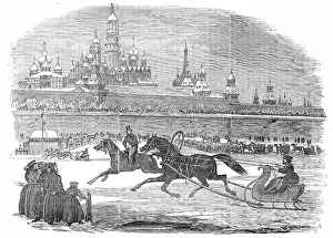Sledging Prints: Sledging at Moscow [drawn by Manuel], 1850. Creator: Unknown