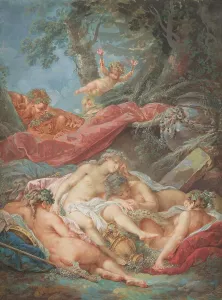 Bacchante Prints: Sleeping Bacchantes, 3rd quarter of the 18th century. Creator: Jacques Charlier