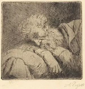 Homeless Collection: Sleeping Beggar (Mendiant endormi). Creator: Alphonse Legros