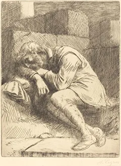 Sleeping Beggar (Mendiant endormi). Creator: Alphonse Legros
