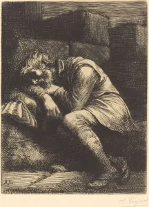 Sleeping Beggar (Mendiant endormi). Creator: Alphonse Legros