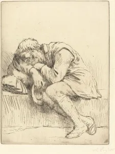 Sleeping Beggar (Mendiant endormi). Creator: Alphonse Legros