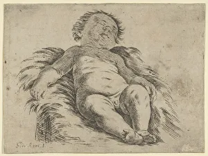 Sleeping child, partly in shadow, after Reni(?), 17th century. Creator: Anon