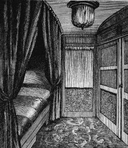 Sleeping compartment on the Orient Express, c1895