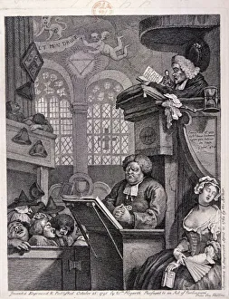 Asleep Prints: The sleeping congregation, 1762. Artist: William Hogarth