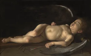 Amor Prints: Sleeping Cupid, about 1610-1615. Creator: Michelangelo Caravaggio