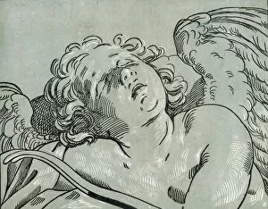 Guido Gallery: A sleeping cupid, 1630-45. Creator: Bartolomeo Coriolano