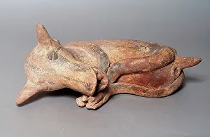 Colima Prints: Sleeping Dog, 200 B.C.-A.D. 500. Creator: Unknown