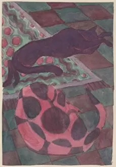 Sleeping dog and cat, c1951. Creator: Shirley Markham