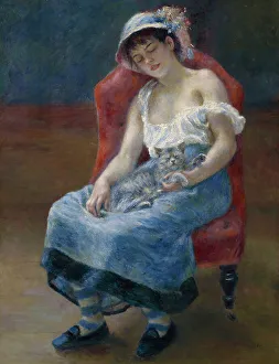 Renoir Pierre Auguste Prints: Sleeping Girl, 1880. Creator: Pierre-Auguste Renoir