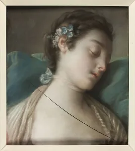 Hair Decoration Prints: Sleeping Girl, c.1750. Creator: Pietro Rotari