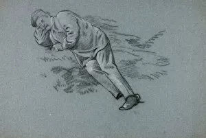 Lying Down Gallery: Sleeping Man, c. 1890. Creator: Henry Stacy Marks