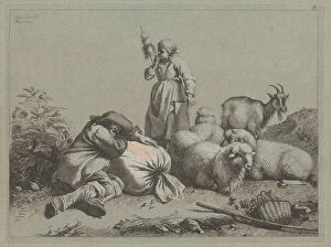 Sleeping Peasant and Standing Spinner, 1763. Creator: Francesco Londonio