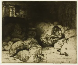 Rags Prints: The Sleeping Rag Vendor, 1902. Creator: Donald Shaw MacLaughlan
