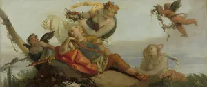 The Sleeping Rinaldo Crowned with Flowers by Armida (formerly entitled Sleeping Mars), 1750-1780. Creator: Francesco Zugno
