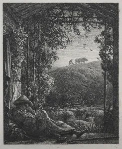 The Sleeping Shepherd, 1857. Creator: Samuel Palmer (British, 1805-1881)