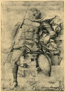 Great Masters Prints: A Sleeping Soldier, 1913. Artist: Andrea Mantegna