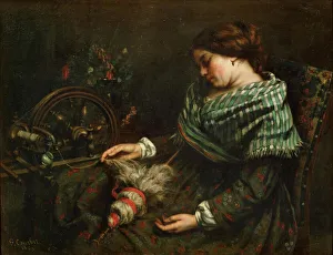 Gustave 1819 1877 Prints: The Sleeping Spinner (La fileuse endormie), 1853