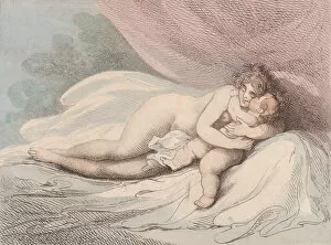 Images Dated 1st May 2020: Sleeping Venus Cuddling a Child, January 1, 1799. January 1, 1799