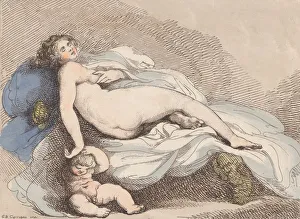 Images Dated 1st May 2020: Sleeping Venus and Love, 1799. 1799. Creator: Thomas Rowlandson