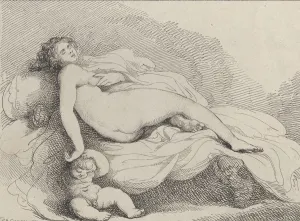 Sleeping Venus and Love, 1799. 1799. Creator: Thomas Rowlandson
