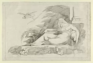 Erotic Gallery: Sleeping Woman with a Cupid (Hush), 1780-90. Creator: Henry Fuseli