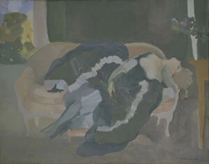 Images Dated 4th September 2014: Sleeping Young Woman. Artist: Somov, Konstantin Andreyevich (1869-1939)