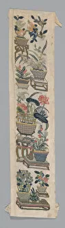 Potted Plants Gallery: Sleeve Band, China, Qing dynasty (1644-1911), 1875 / 1900. Creator: Unknown