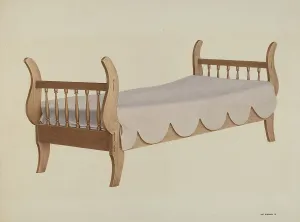 Brennan Joe Prints: Sleigh Bed, c. 1940. Creator: Joe Brennan