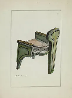 Truelson Florence Prints: Sleigh Chair, c. 1937. Creator: Florence Truelson