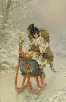 Country Village Gallery: The Sleigh Ride. Artist: Kaemmerer, Frederik Hendrik (1839-1902)