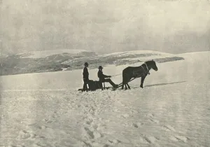 Hordaland Prints: Sleighing over the Glacier, Folgefonna, Norway, 1895. Creator: Knud Knudsen
